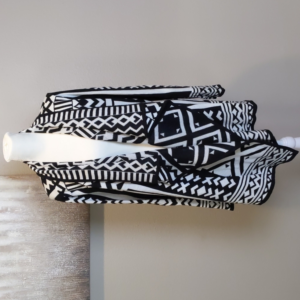 Bar III tribal drap front sweater
